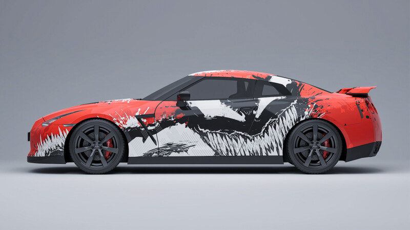 Wrapstock – Crimson Howl – Full Wrap – Art – Car Wrap